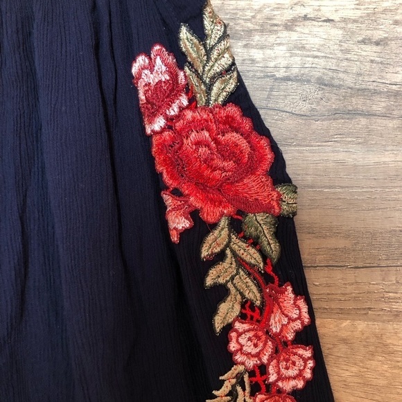 Women’s Boho Loose Fit Festival Floral Embroidered Pull On Shorts Large - Picture 3 of 6